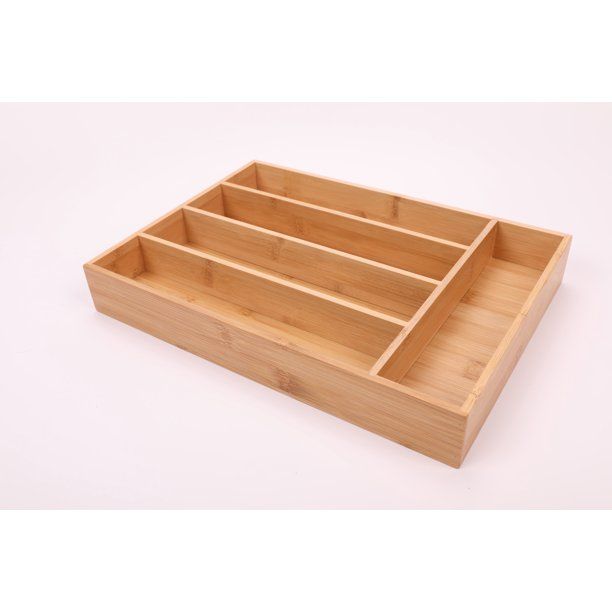 Better Homes & Gardens Natural Bamboo Cutlery Tray 13.98 x 10.04 x 1.97 Inch Kitchen Flatware Dra... | Walmart (US)