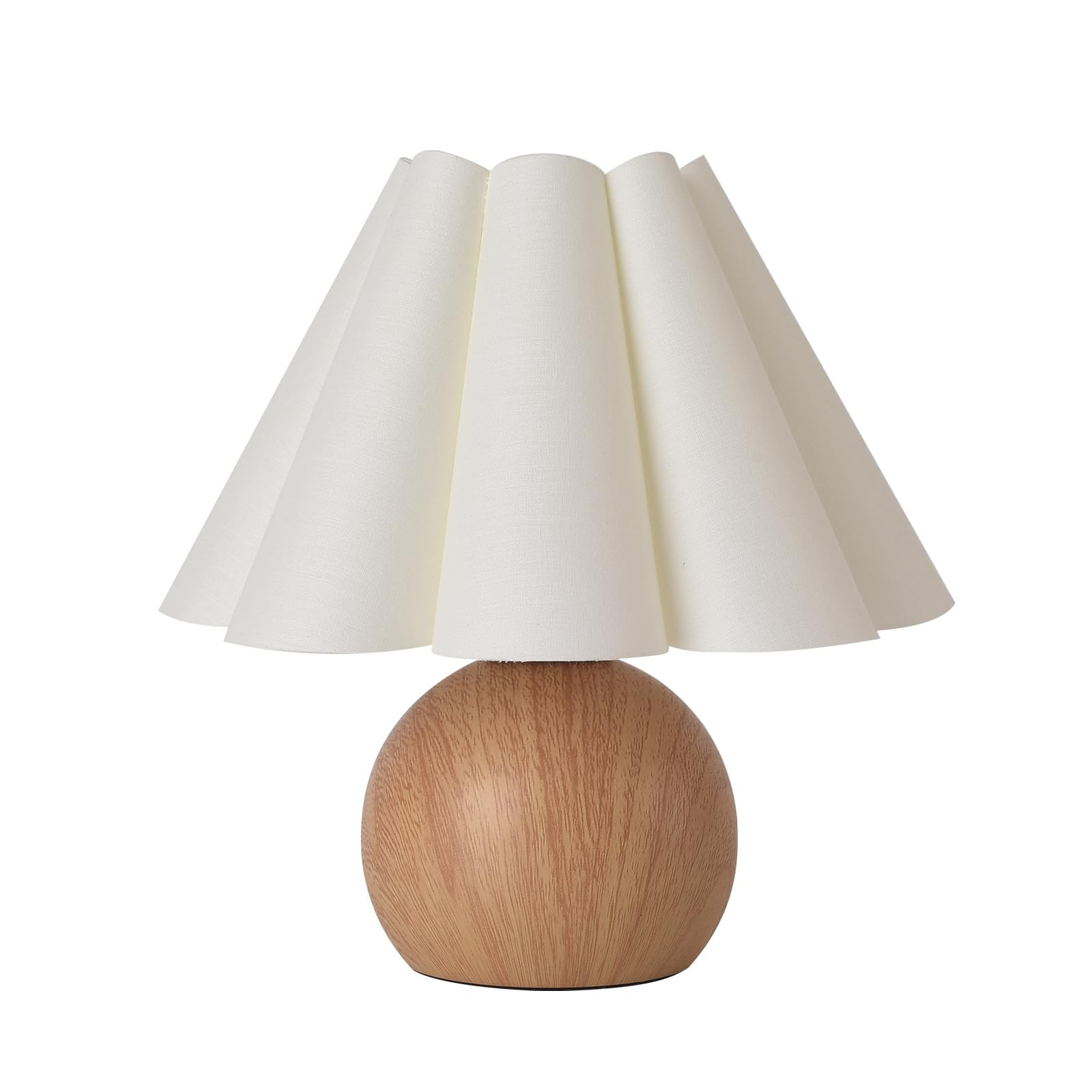 KUNJOULAM Cute Small Table Lamp, Modern Bedside Nightstand Lamp with Fabric Lampshade, Metal Base... | Amazon (US)