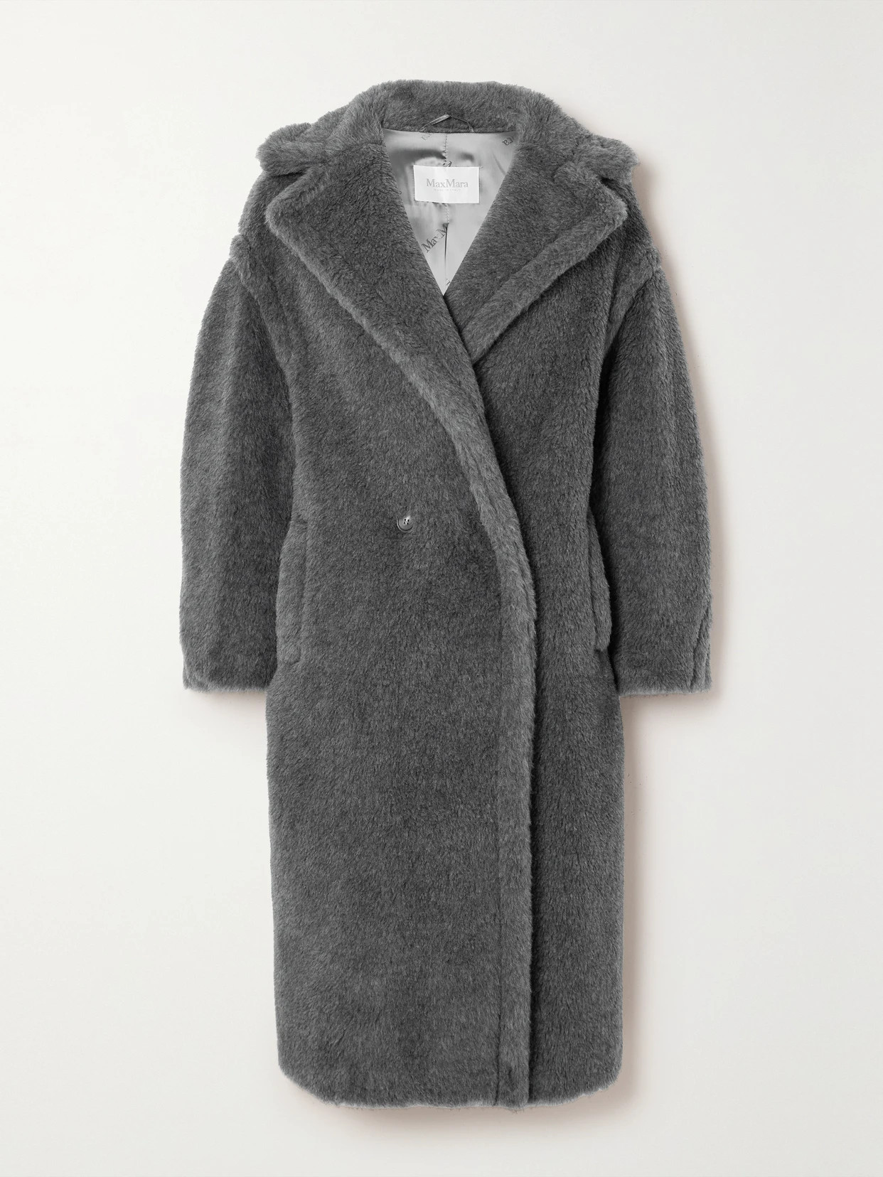 Max Mara - Teddy Bear Icon Oversized Wool, Alpaca And Silk-blend Coat - Gray | NET-A-PORTER (US)