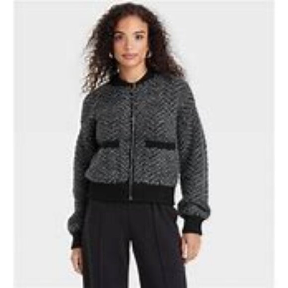 NWT Women's Lady Bomber Jacket - A New Day Charcoal L | Poshmark