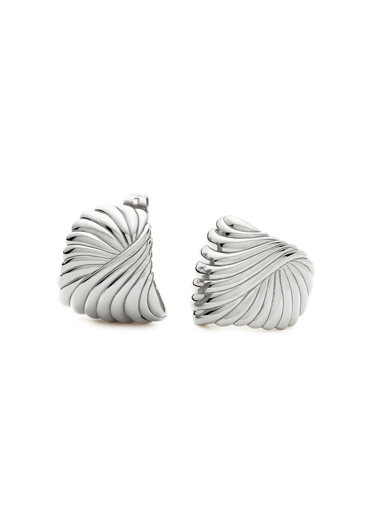 Ripple rhodium-plated stud earrings | Harvey Nichols