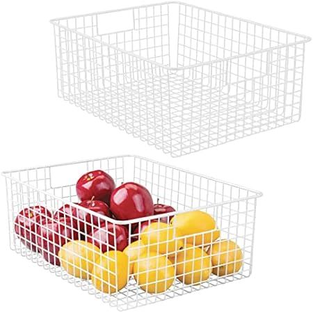 mDesign Metal Wire Food Storage Basket Organizer with Handles for Organizing Kitchen Cabinets, Pantr | Amazon (US)