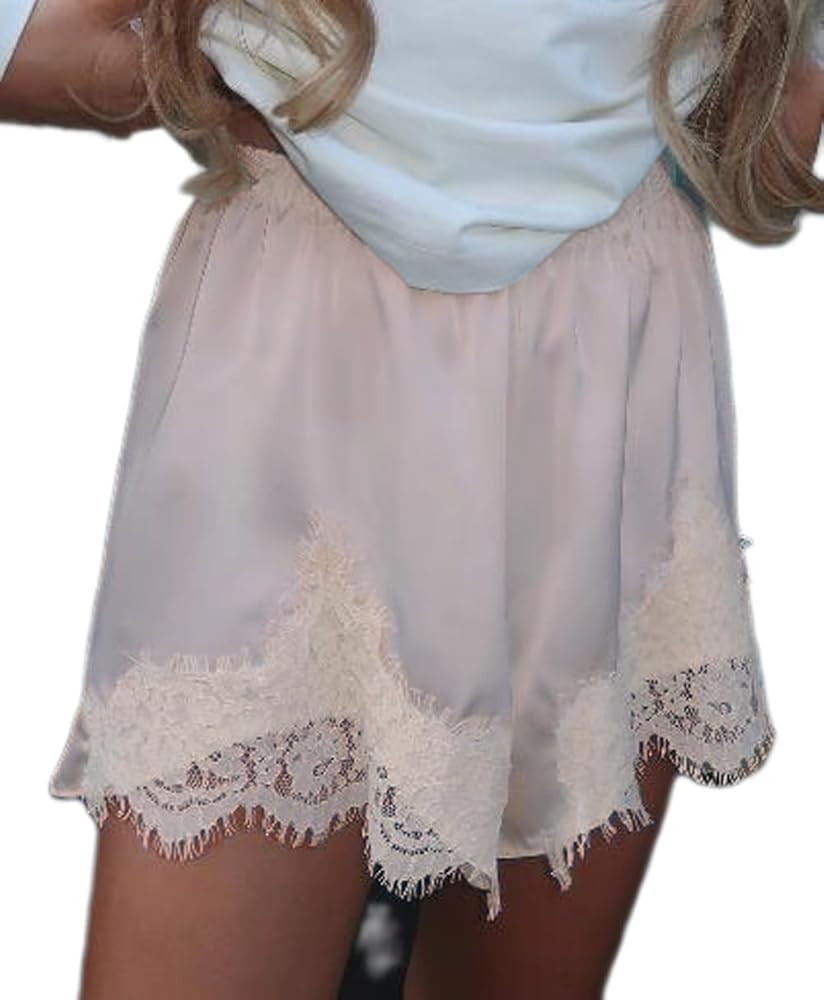 Satin Silk Boxers Shorts for Women Y2k Lace Trim Micro Mini Pajama Shorts Knickers Low Rise Loung... | Amazon (US)