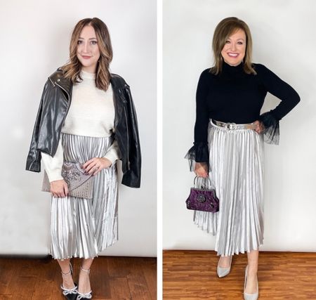 It’s not too late to add to your holiday wardrobe! There are more parties to attend and let’s not forget New Years’s Eve.

We love this metallic skirt - so on-trend and festive. And the silver color can be paired with so many colors! A silvery blue would also be a perfect look with this skirt! 

#LTKHoliday #LTKstyletip #LTKSeasonal