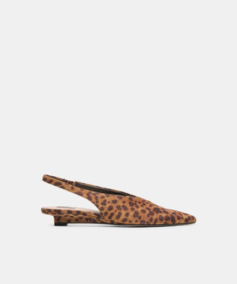 Leeroy Flats in Dark Leopard Printed Suede Size 8 By Dolce Vita | DolceVita.com