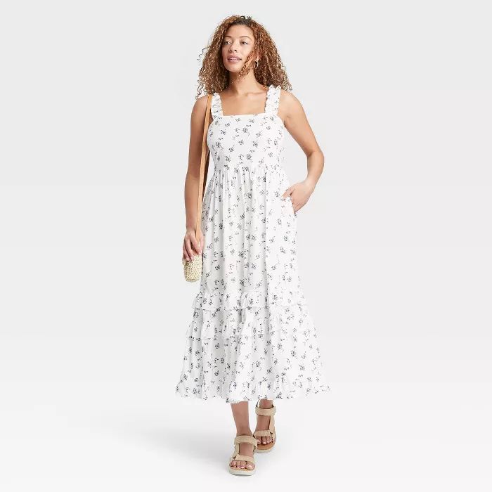 Women's Floral Print Smocked Tiered Tank Dress - Universal Thread™ | Target