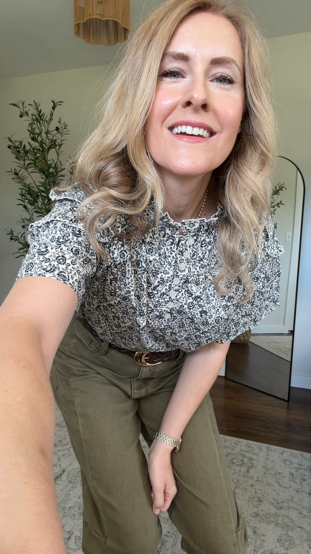 Looks like Madewell but it’s Walmart! I’m in a size small in this cotton top, pants tts 6. #walmartfashion

#LTKOver40 #LTKmomlife #LTKootd