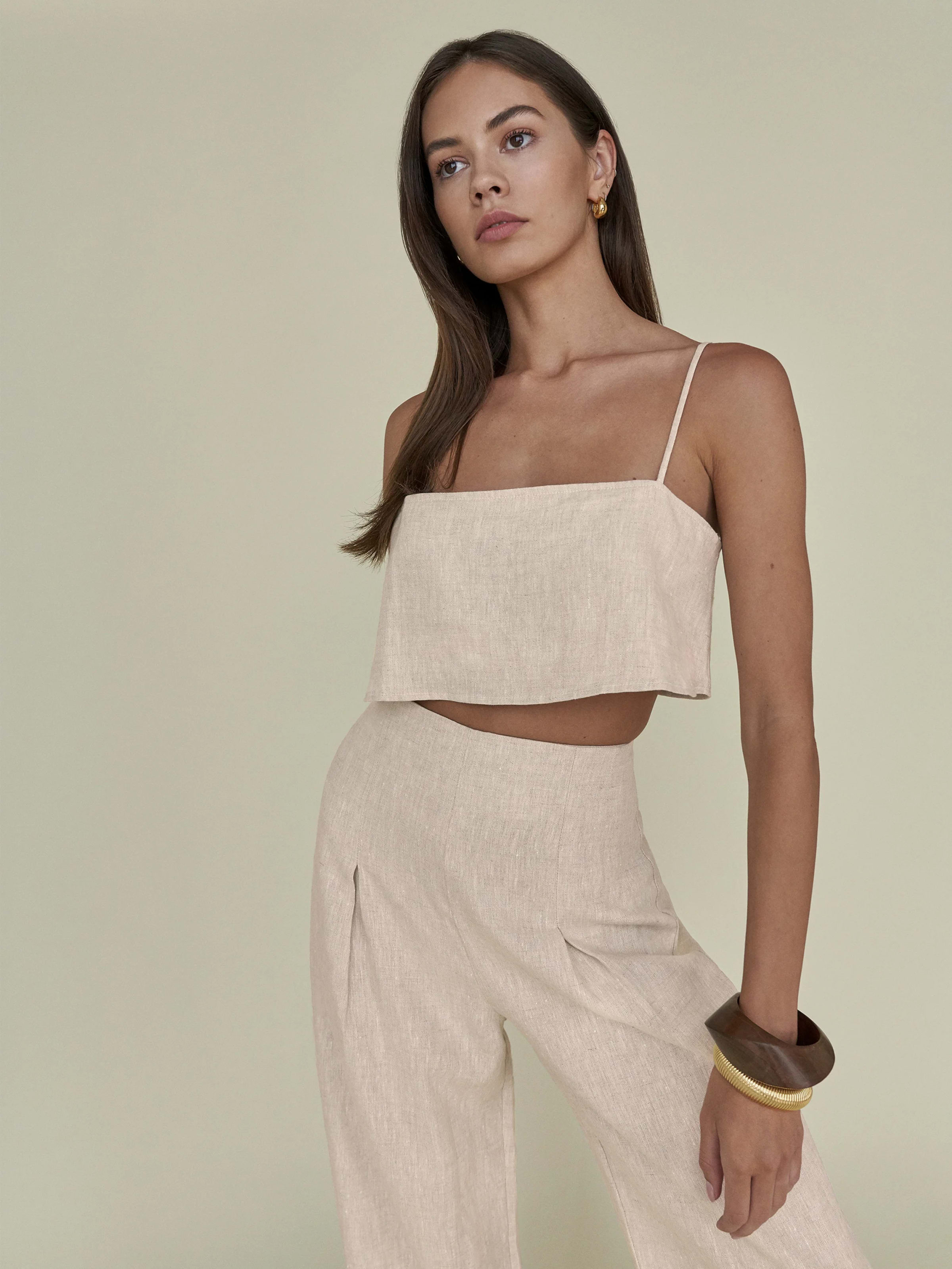 Petites Cleo Linen Two Piece | Reformation (Global)