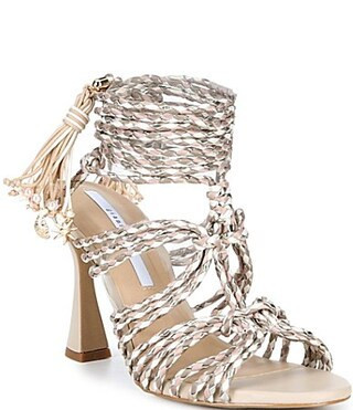 Gianni Bini Haiku Braided Patterned Cord Tassle Ankle Wrap Dress Sandals - 6.5 | Dillard's