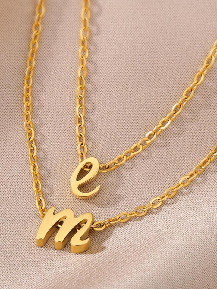 1pc Minimalist Alphabet Pendant Necklace For Women For Daily Jewelry Accessories | SHEIN