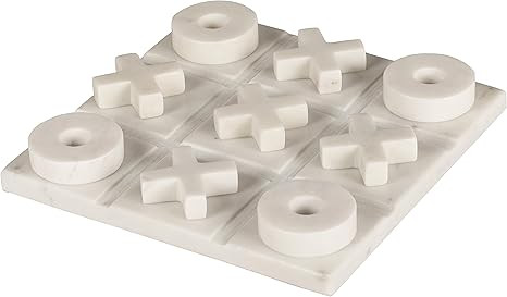 Marble Tic Tac Toe Game Board X and O Game Set for Birthday Gift to Students and Adults Medium Wh... | Amazon (US)