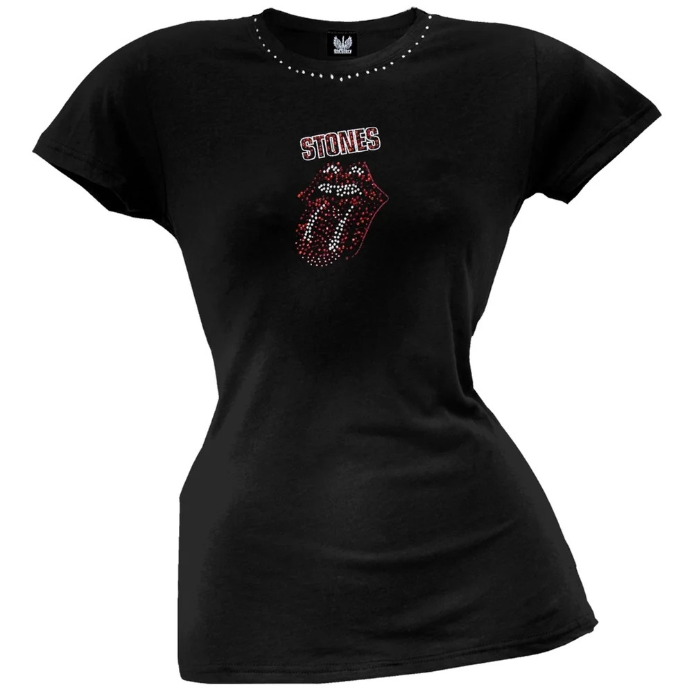 Rolling Stones - Rhinestone Tongue Juniors T-Shirt - Medium | Walmart (US)