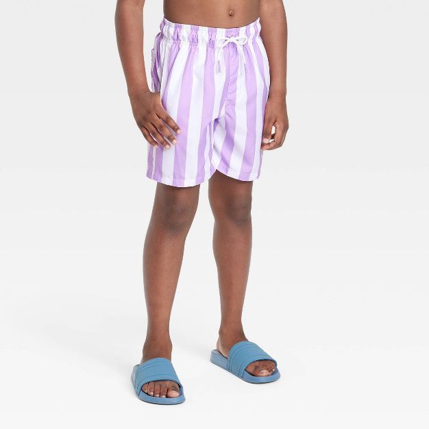 Boys' Striped Swim Shorts - Cat & Jack™ Purple | Target