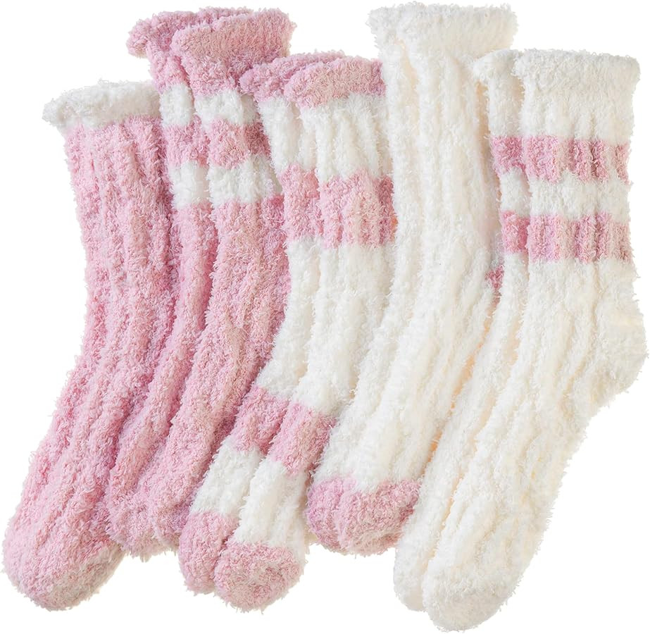 Women Fuzzy Slipper Socks Fluffy Cozy Comfy Cabin Plush Warm Thermal Winter Soft Home Sleep Socks | Amazon (US)