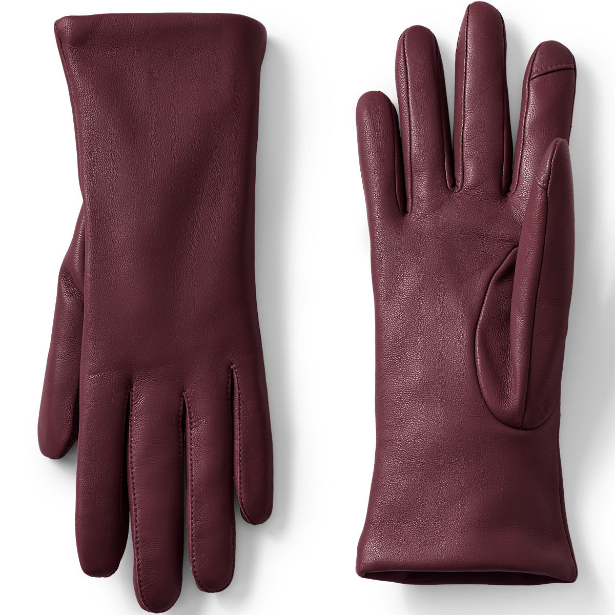 Women's EZ Touch Screen Cashmere Lined Leather Gloves | Lands' End (US)