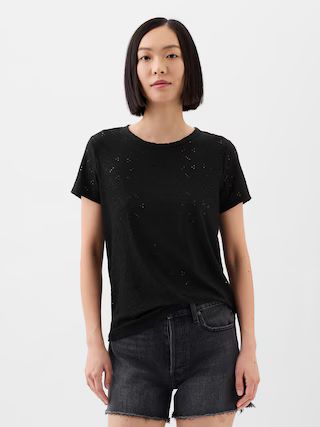 Floral Eyelet T-Shirt | Gap Factory