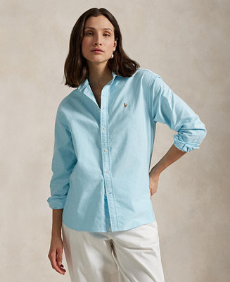 Women's Relaxed-Fit Cotton Oxford Shirt | Macy's