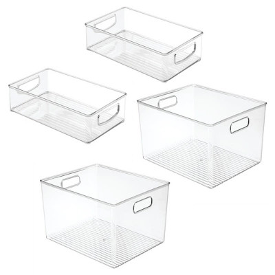 mDesign Plastic Kitchen Food Storage Organizer Bin, 4 Piece Set - Clear | Target