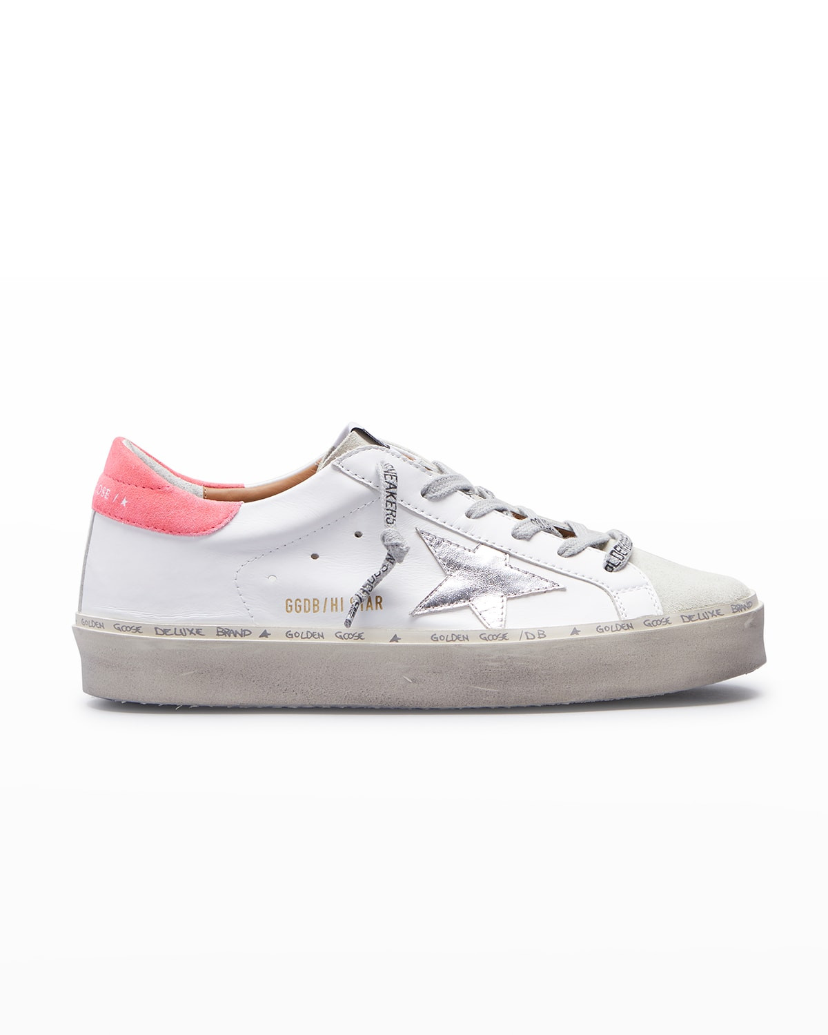 Hi Star Leather Sneakers with Suede Toe And Heel Laminated Star | Neiman Marcus
