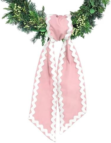 Wreath Sash for Front Door Pink Cotton Wreaths Satin Sash Burlap Garland Ribbon Accessories for W... | Amazon (US)