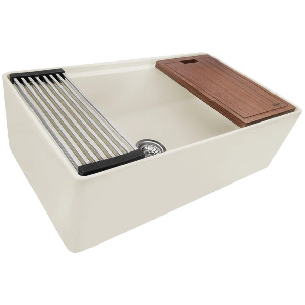 33'' L Double Bowl Fireclay Kitchen Sink | Perigold