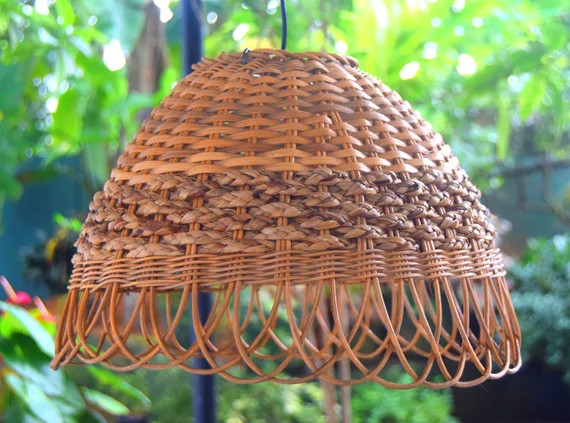 Woven Rattan Lampshade Handmade Modern Sri Lankan Light Shade | Etsy Canada | Etsy (CAD)