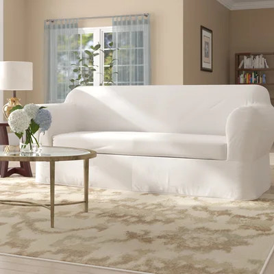Twill Box Cushion Sofa Slipcover | Wayfair Professional