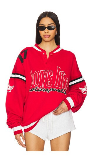 Boys Lie Fire Fueler Moto Jordan Pullover in Red. - size M/L | Revolve Clothing (Global)