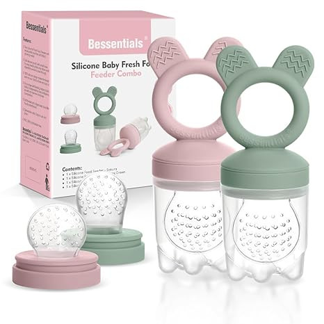 Bessentials Baby Fresh Fruit Food Feeder - 2 Pack Silicone Baby Mesh Feeders for Infant Safe Self... | Amazon (US)