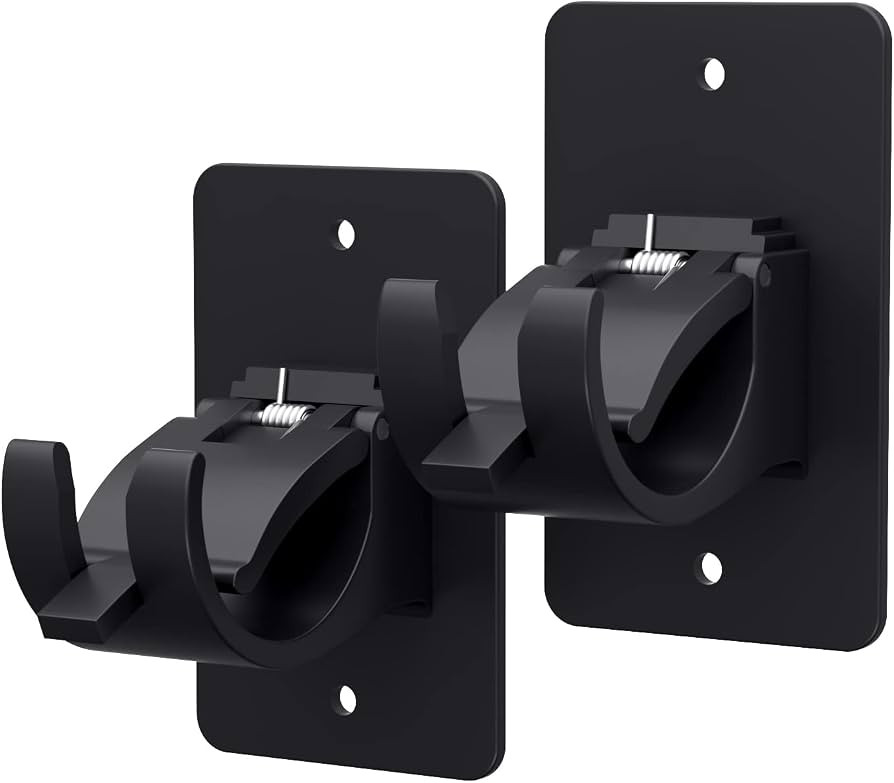 2 Pieces Self Adhesive Curtain Rod Bracket, Universal Plastic Curtain Rod Holders, No Drill Curta... | Amazon (US)