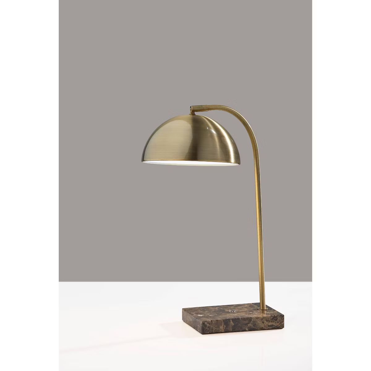 Paxton Desk Lamp Antique Brass - Adesso: Touch Activated, Mid-Century Design, Marble Base, ETL Li... | Target