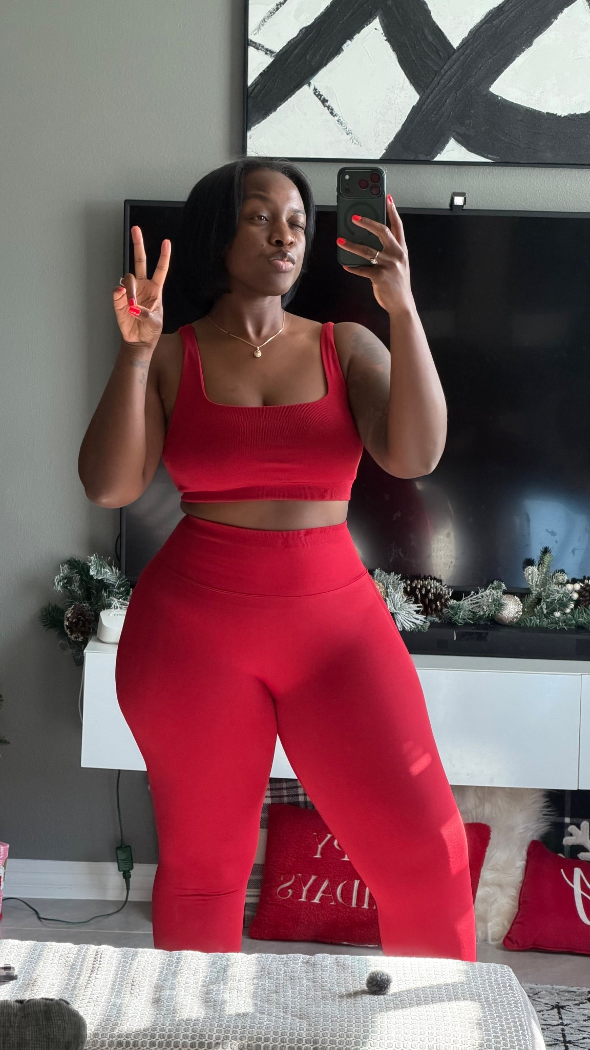 This red Fabletics set has me feeling bonitaaaaa! Wearing a L top and XL bottoms! 

#LTKMidsize #LTKfitnessgoals