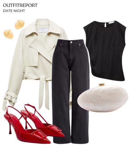 Red heels white cropped top black denim jeans black top jewellery summer spring outfit 

#LTKshoes #LTKstyletip #LTKbag