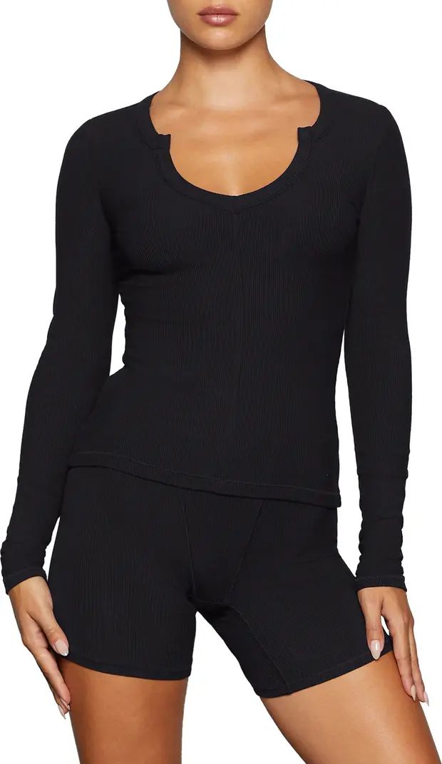 SKIMS Soft Lounge Long Sleeve Rib Top | Nordstrom | Nordstrom