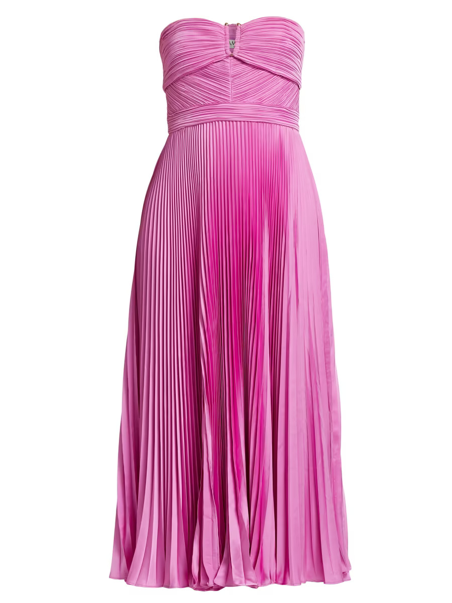 Harden Pleated Strapless Midi-Dress | Saks Fifth Avenue