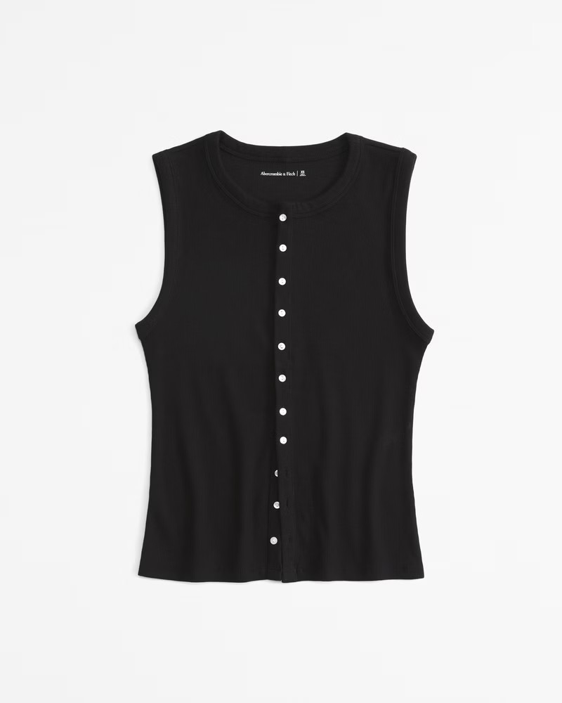 Women's Rib Crew Button-Up Top | Women's New Arrivals | Abercrombie.com | Abercrombie & Fitch (US)