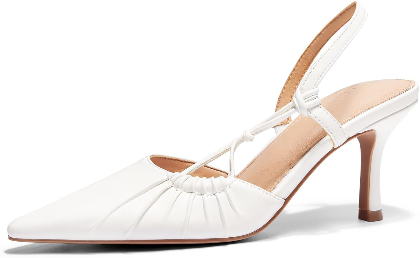 Coutgo Womens Slingback Kitten Heels Closed Pointed Toe Pumps D'Orsay Wedding Party Dress Shoes | Amazon (US)