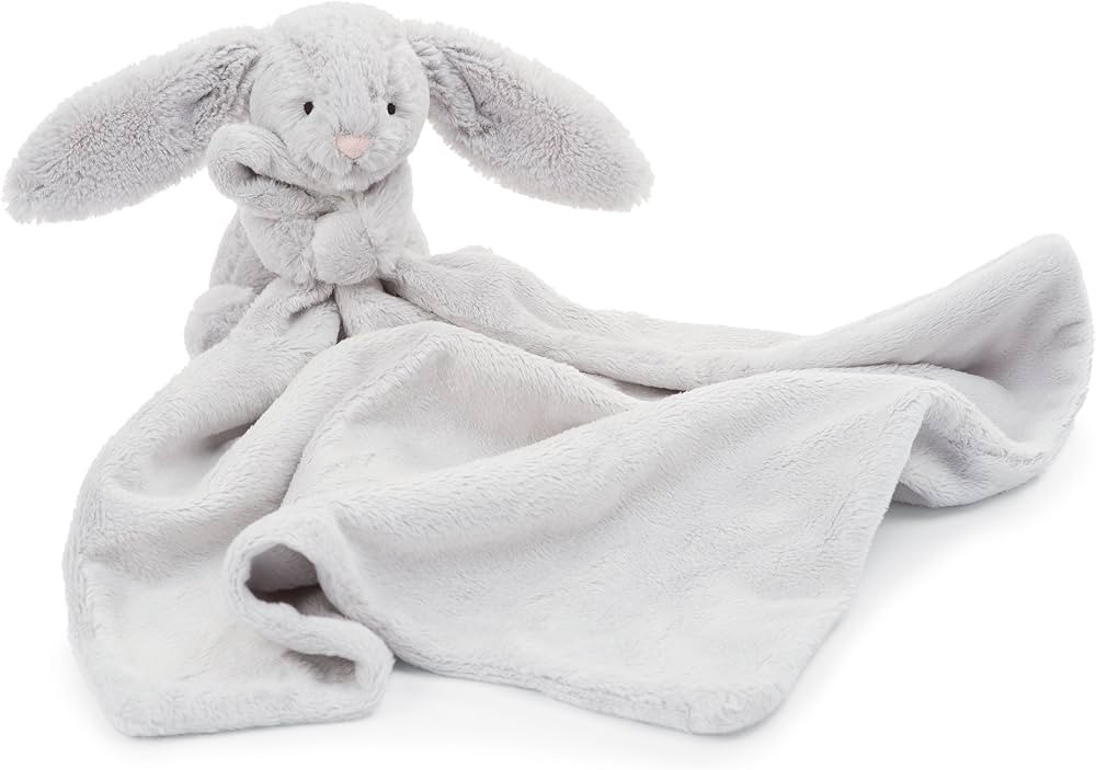 Jellycat Bashful Grey Bunny Soother, 13.5 inches - Security Blanket and Lovey for Babies - Baby G... | Amazon (US)