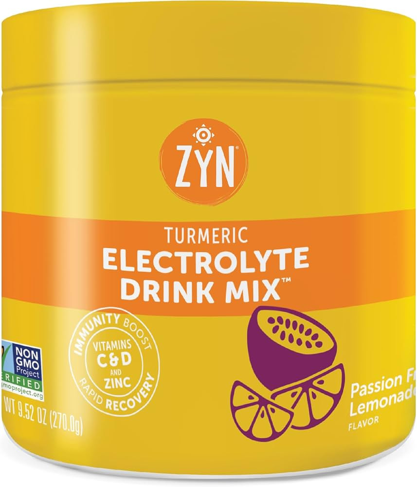 ZYN Electrolyte Hydration Drink Mix (30 Servings), Passionfruit Lemonade Electrolytes Powder, Hyd... | Amazon (US)