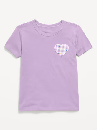 Softest Short-Sleeve Heart-Pocket T-Shirt for Girls | Old Navy (US)