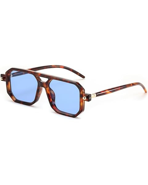 ADE WU Trendy Aviator Sunglasses for Women Men Retro Vintage Oversized 70s Thick Pilot Style Sun ... | Amazon (US)