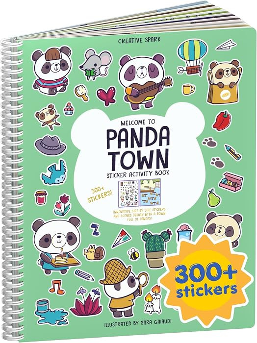 Panda 300+ Kids Sticker Book by Cupkin Toddler Airplane Travel Coloring and Sticker Book, Road Tr... | Amazon (US)