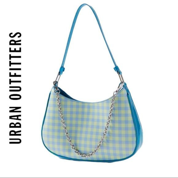 NEW Urban Outfitters UO Beth Blue Green Checked Baguette Purse Bag | Poshmark