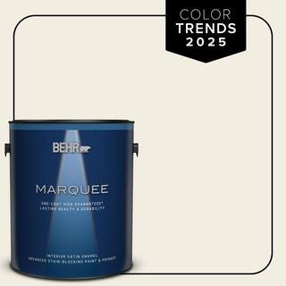 BEHR MARQUEE 1 gal. Designer Collection #DC-003 Blank Canvas Satin Enamel Interior Paint & Primer... | The Home Depot