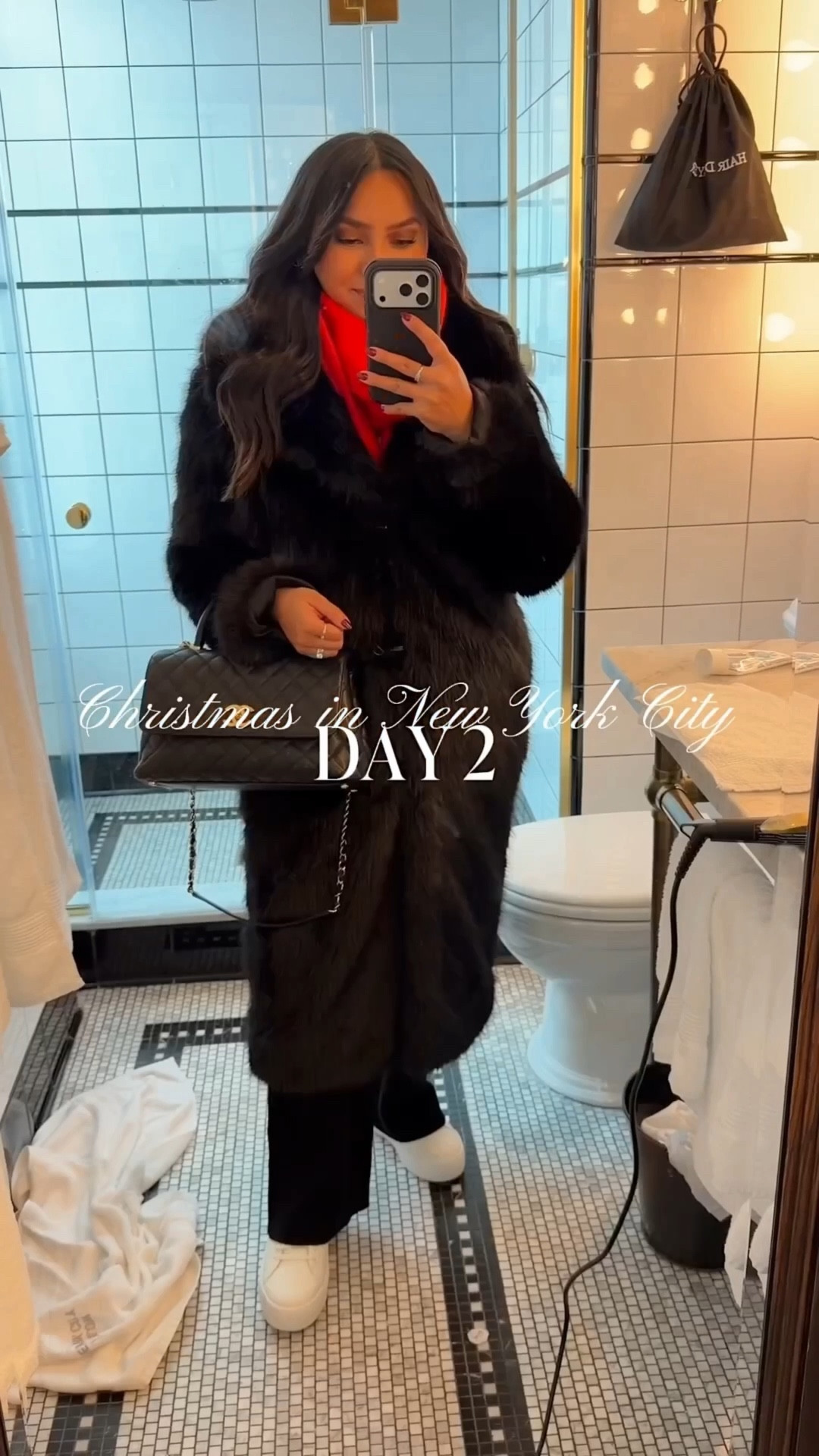 New York City Outfit Day 2!
Sweater size xs petite TTS
Fleece lined leggings size small TTS
Sweater pants size small petite - sized up a size to wear over fleece lined tights
Sneakers size 6.5 TTS
Black faux fur coat size xs TTS

New York City Dinner Outfit Night 2! Dress size xs TTS
Tights size small TTS 
Black heels size 5 TTS 

Pajamas size small petite TTS 
My slippers are old but I linked a similar pair from the same brand!




#LTKPetite #LTKHoliday #LTKTravel