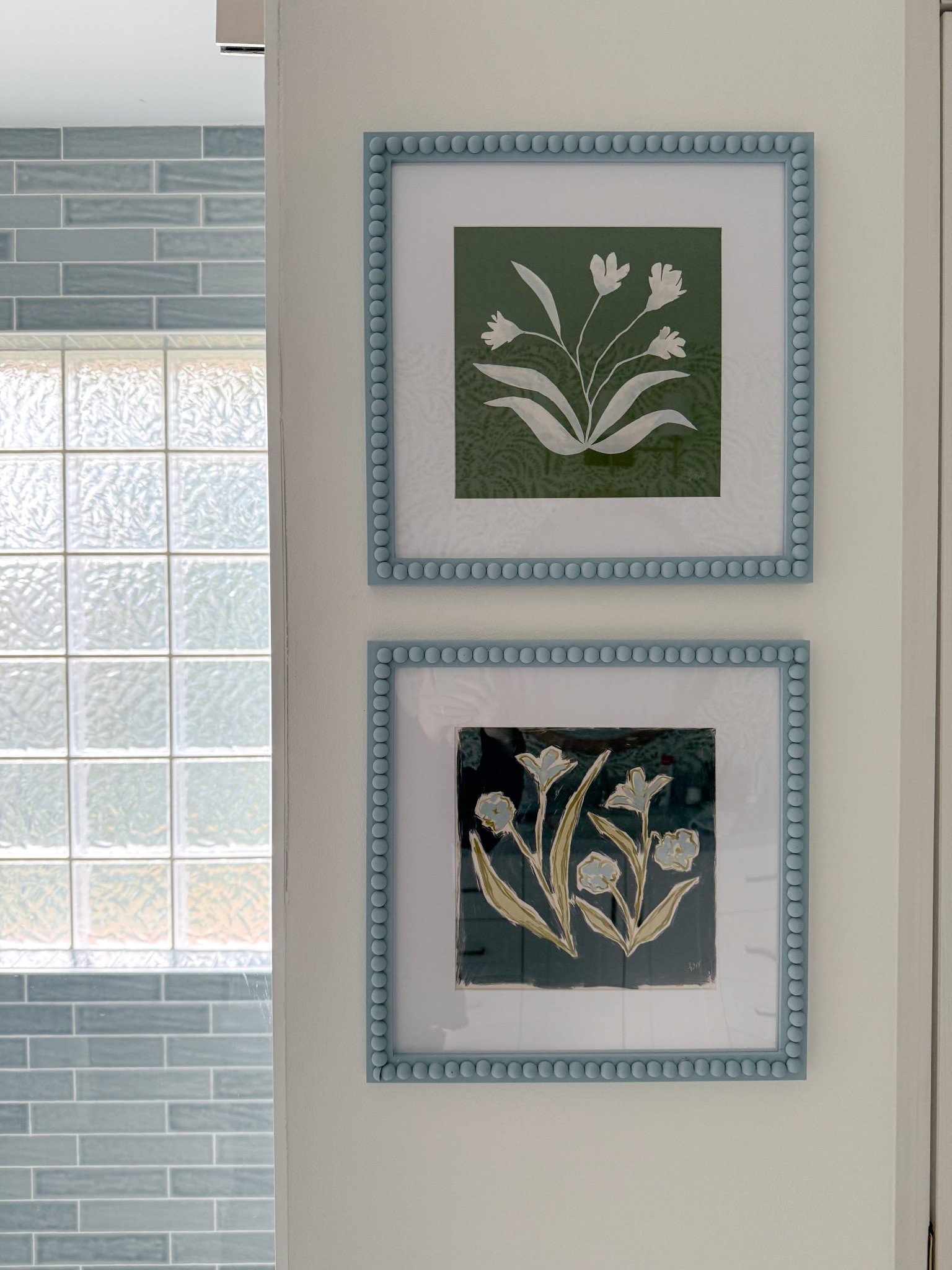 I’ve gotten some questions about these frames on instagram and came here to say that I made them. 🫣 So they’re really not perfect if you look closely! But I love how they turned out. I linked the materials I used. 
-I did one coat of paint on the frames to start
-Hot glued the wooden half rounds in the center of the frame edges (eye-balled this)
-Painted it all again (two coats) 
-Optional, you can spray with a finishing spray for a lacquer finish 

#LTKStyleTip #LTKHome #LTKFindsUnder50