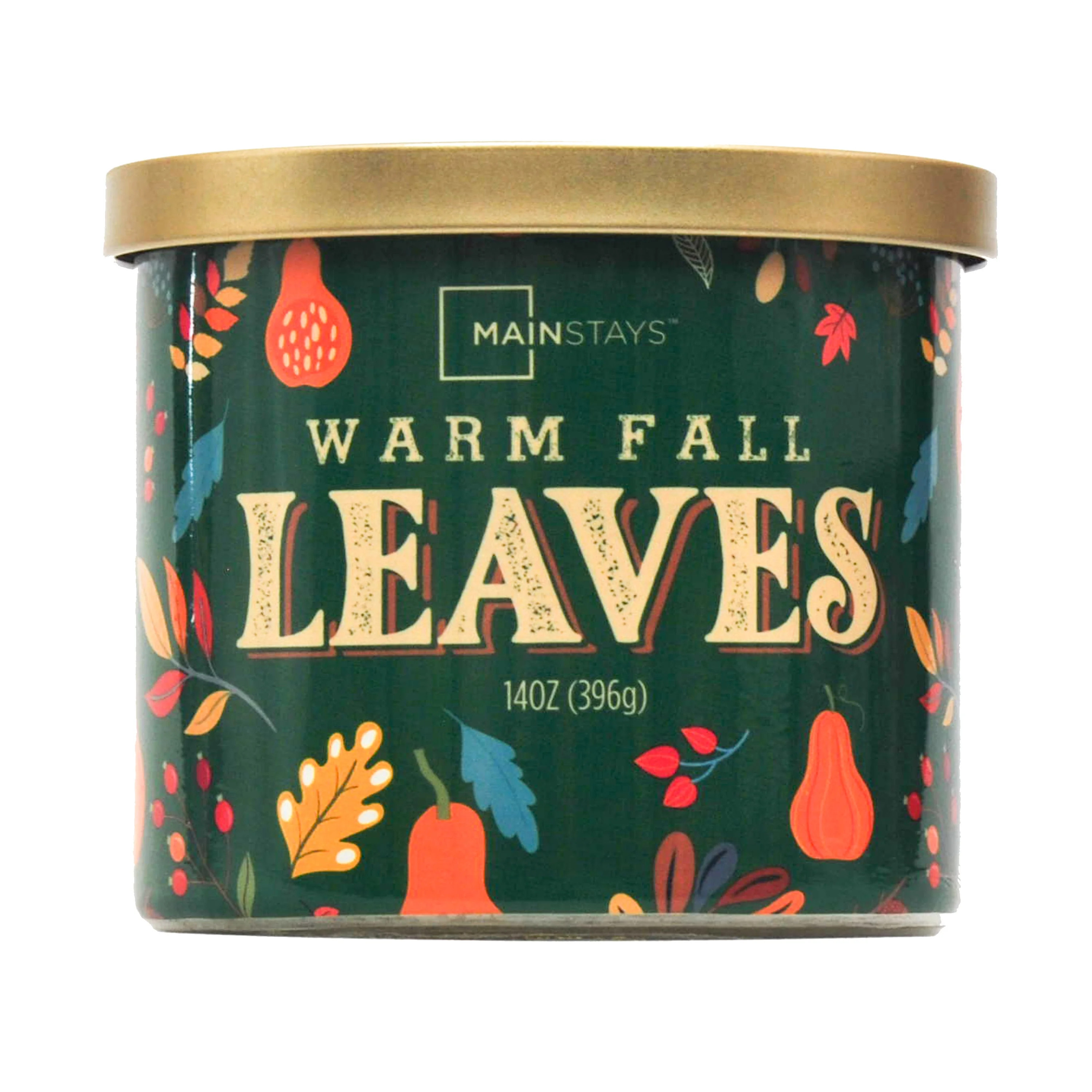 Mainstays Warm Fall Leaves Scented Fall 3-Wick Candle, 14-Ounce - Walmart.com | Walmart (US)