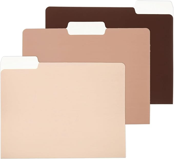 12 Pack Colored File Folders Letter Size Gradient File Folder with 1/3-Cut Tab Cute Pretty Decora... | Amazon (US)
