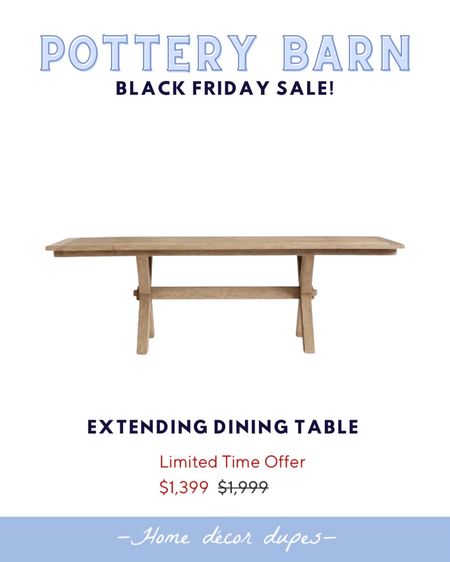 Pottery Barn major Black Friday deals!! This pretty extending dining table is now $600 off and just $1,399!! 🙌🏻

#LTKCyberweek #LTKhome #LTKsalealert