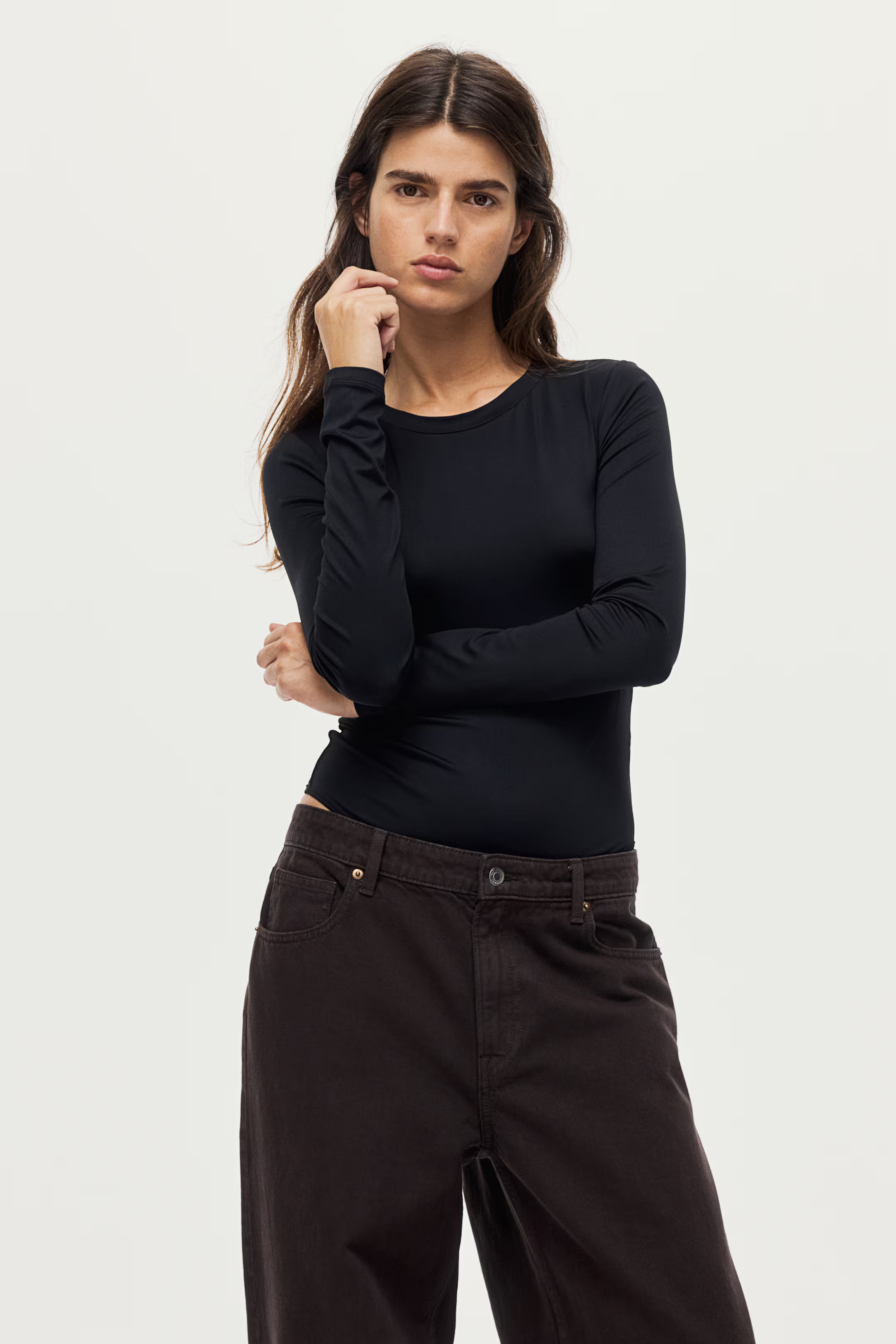 Long-sleeved microfibre body | H&M (UK, MY, IN, SG, PH, TW, HK)